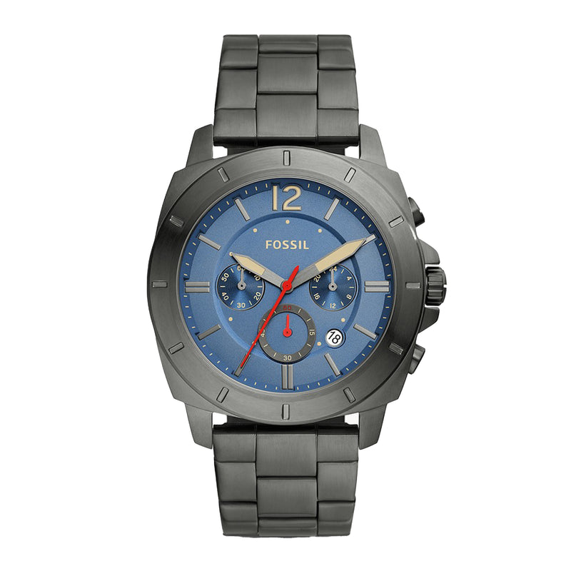 Fossil Men Privateer Chronograph Smoke Stainless Steel Watch BQ2763