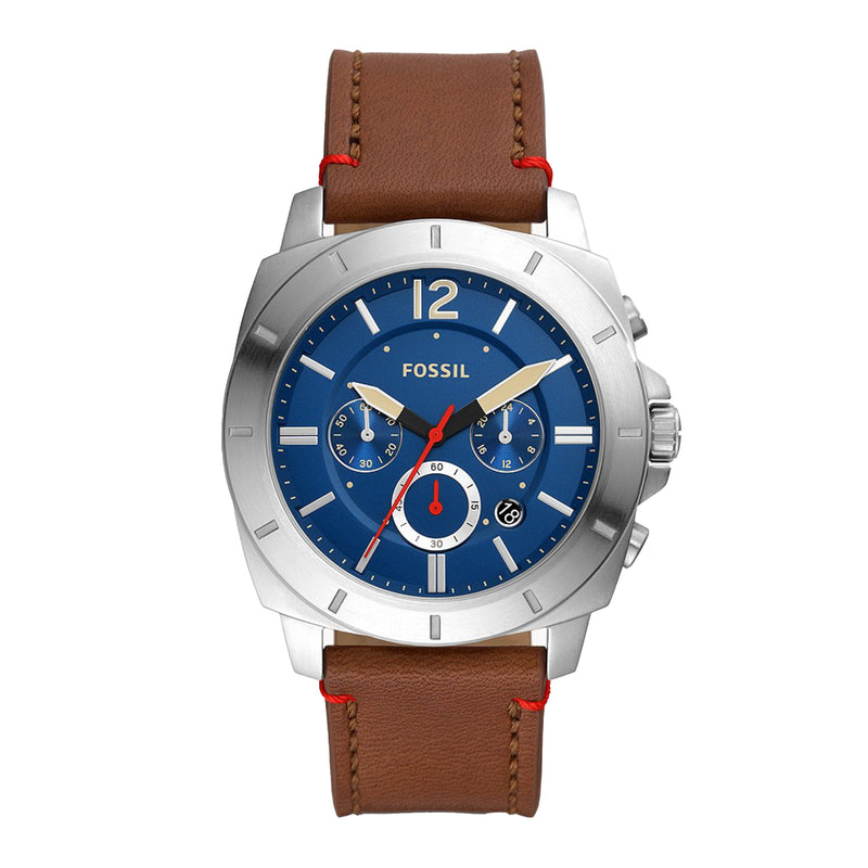 Fossil Men Privateer Chronograph Brown Leather Watch BQ2764