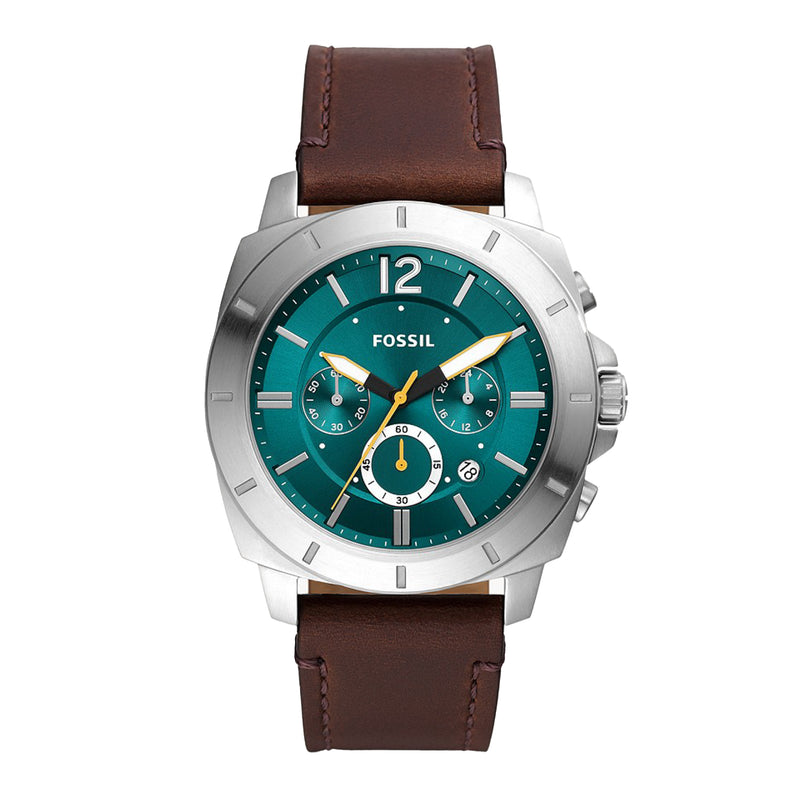 Fossil Men Privateer Chronograph Brown Leather Watch BQ2778