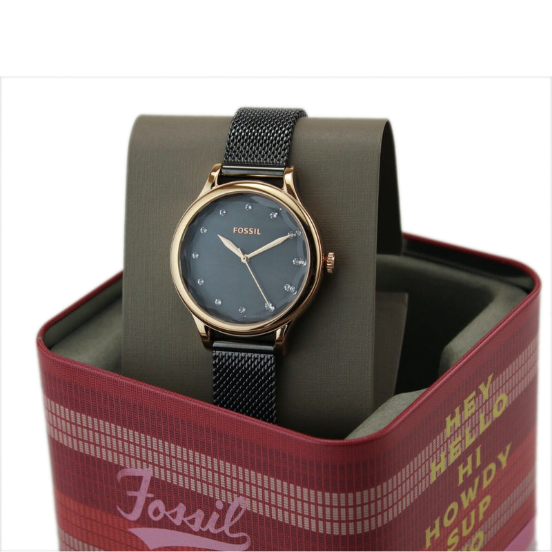 Fossil Womens Laney Three-Hand Smoke Stainless Steel Watch