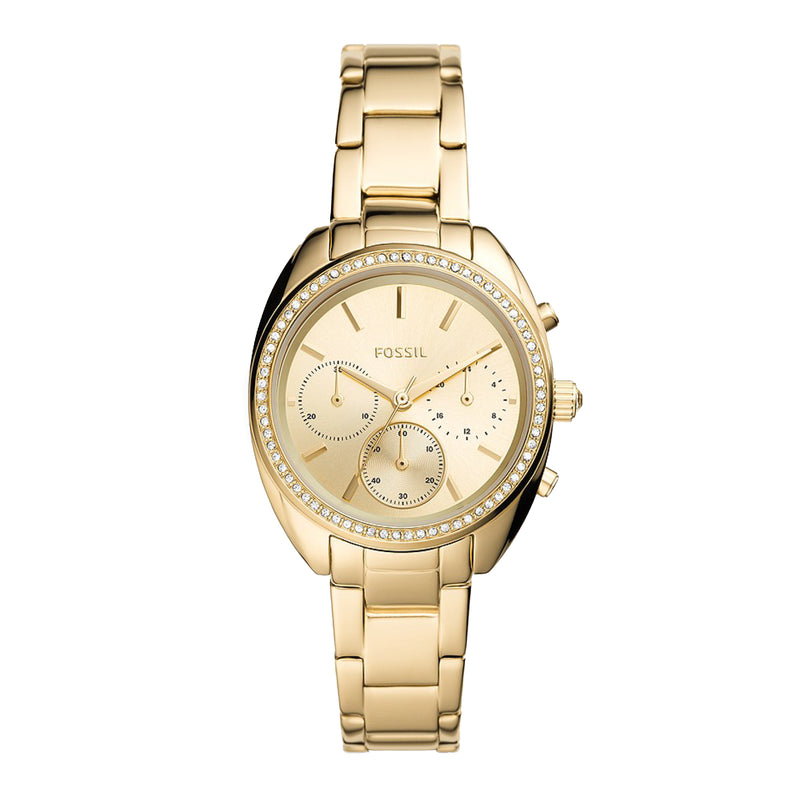 Fossil Women Vale Chronograph Gold-Tone Stainless Steel Watch BQ3658
