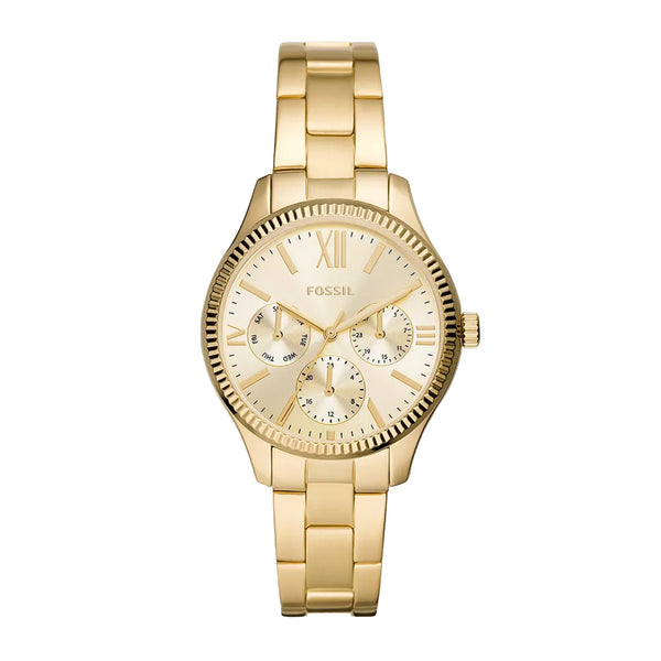 Fossil Women's Rye Multifunction Gold-Tone Stainless Steel Watch BQ3692