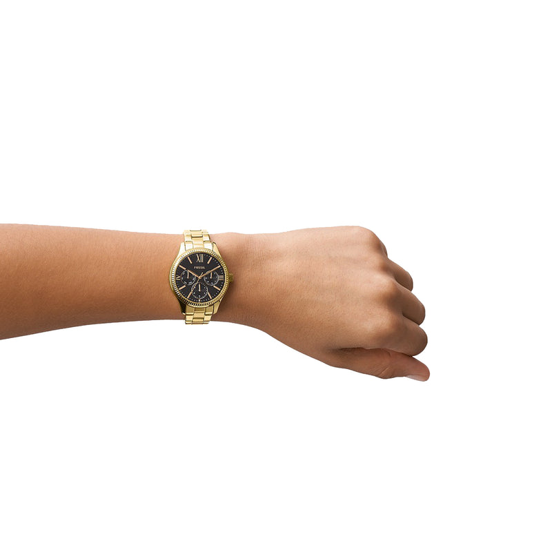 Fossil Women Rye Multifunction Gold-Tone Stainless Steel Watch BQ3757