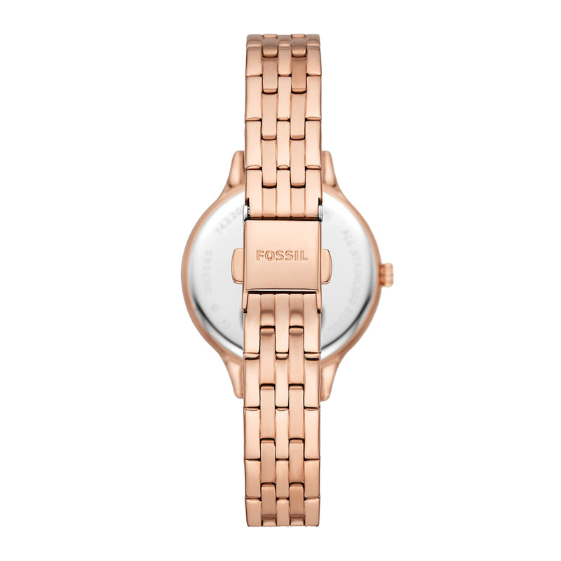 Fossil Women's Laney Three-Hand Rose Gold-Tone Stainless Steel Watch BQ3862