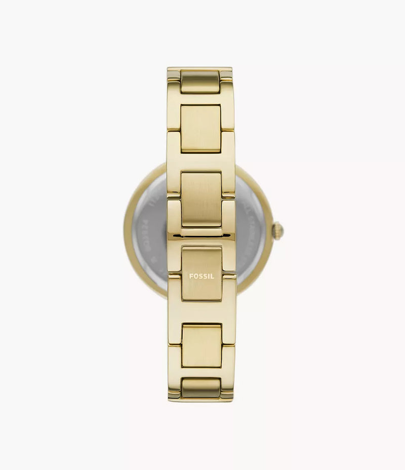 Fossil Women Karli Three-Hand Gold-Tone Stainless Steel Watch BQ3924