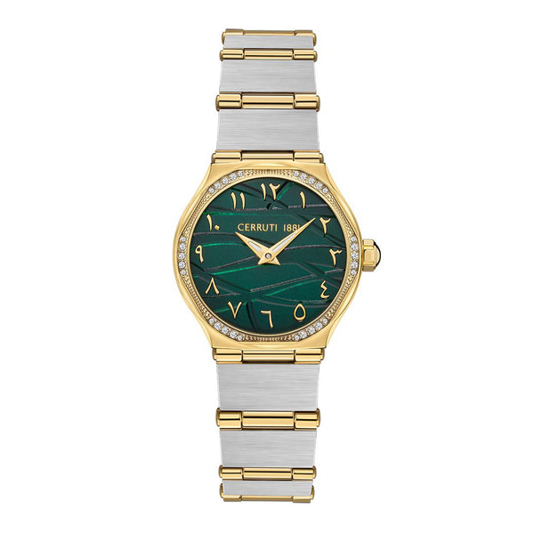 Cerruti 1881 Women’s Analog Green Dial, Stainless Steel Band Watch CRM35506