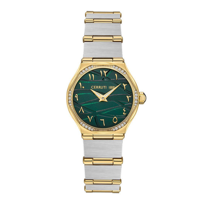 Cerruti 1881 Women s Analog Green Dial Stainless Steel Band Watch CRM