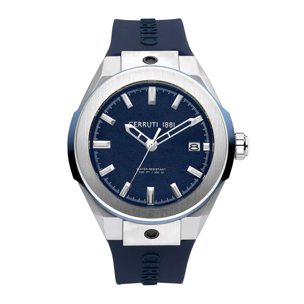 Cerruti 1881 Men's Navy Blue Silicone Analog Quartz Watch CRWA29002
