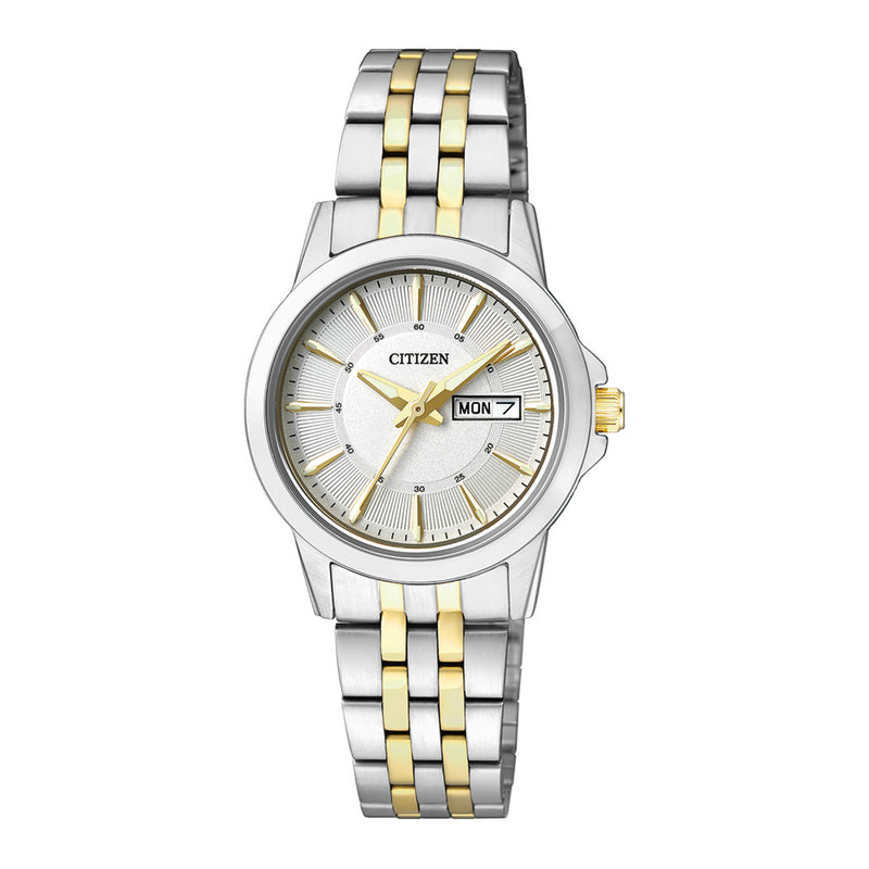 Citizen Women's Analog White Dial Stainless Steel Watch EQ0608-55A