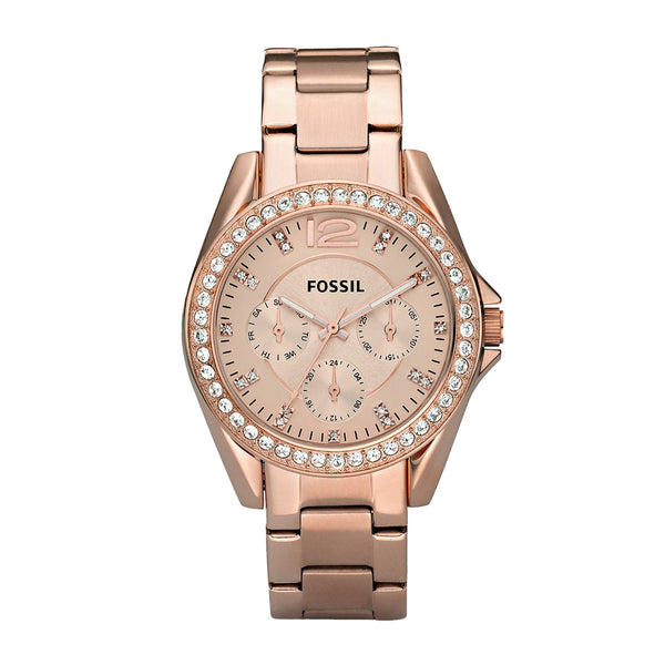 FOSSIL Riley Multifunction Rose-Tone Stainless Steel Watch ES2811