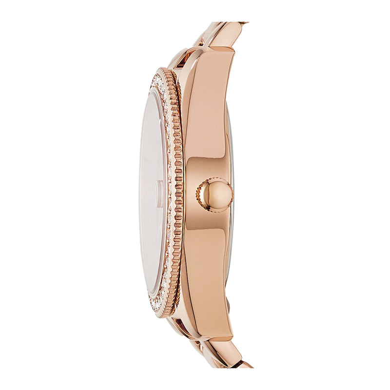 Fossil Women Scarlette Three-Hand Date Rose-Gold-Tone Stainless Steel Watch ES4318