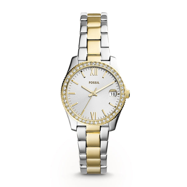 Fossil Women Scarlette Mini Three-Hand Date Two-Tone Stainless Steel Watch ES4319