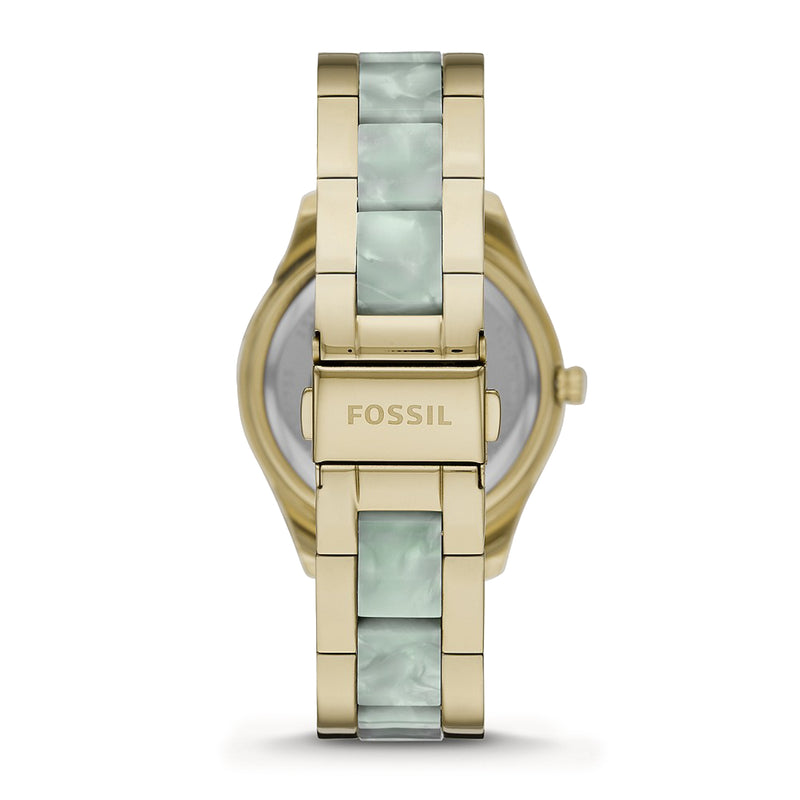 Fossil Womens Stella Multifunction Two-Tone Stainless Steel and Acetate Watch ES4757