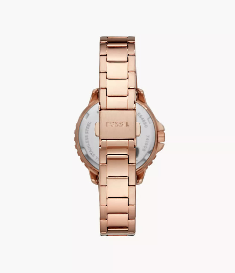 Fossil Women Izzy Multifunction Rose Gold-Tone Stainless Steel Watch ES4782