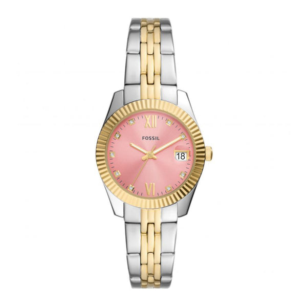 Fossil Women Scarlette Three-Hand Date Two-Tone Stainless Steel Watch ES5173