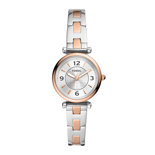Fossil Women Carlie Three-Hand Two-Tone Stainless Steel Watch ES5201