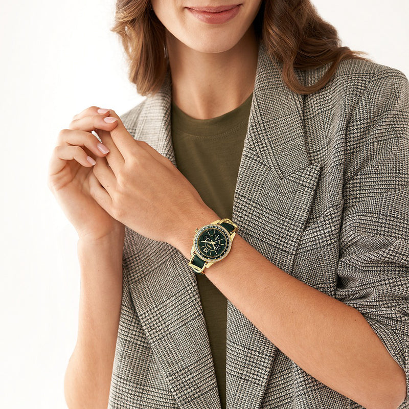 Green fossil watch outlet women's