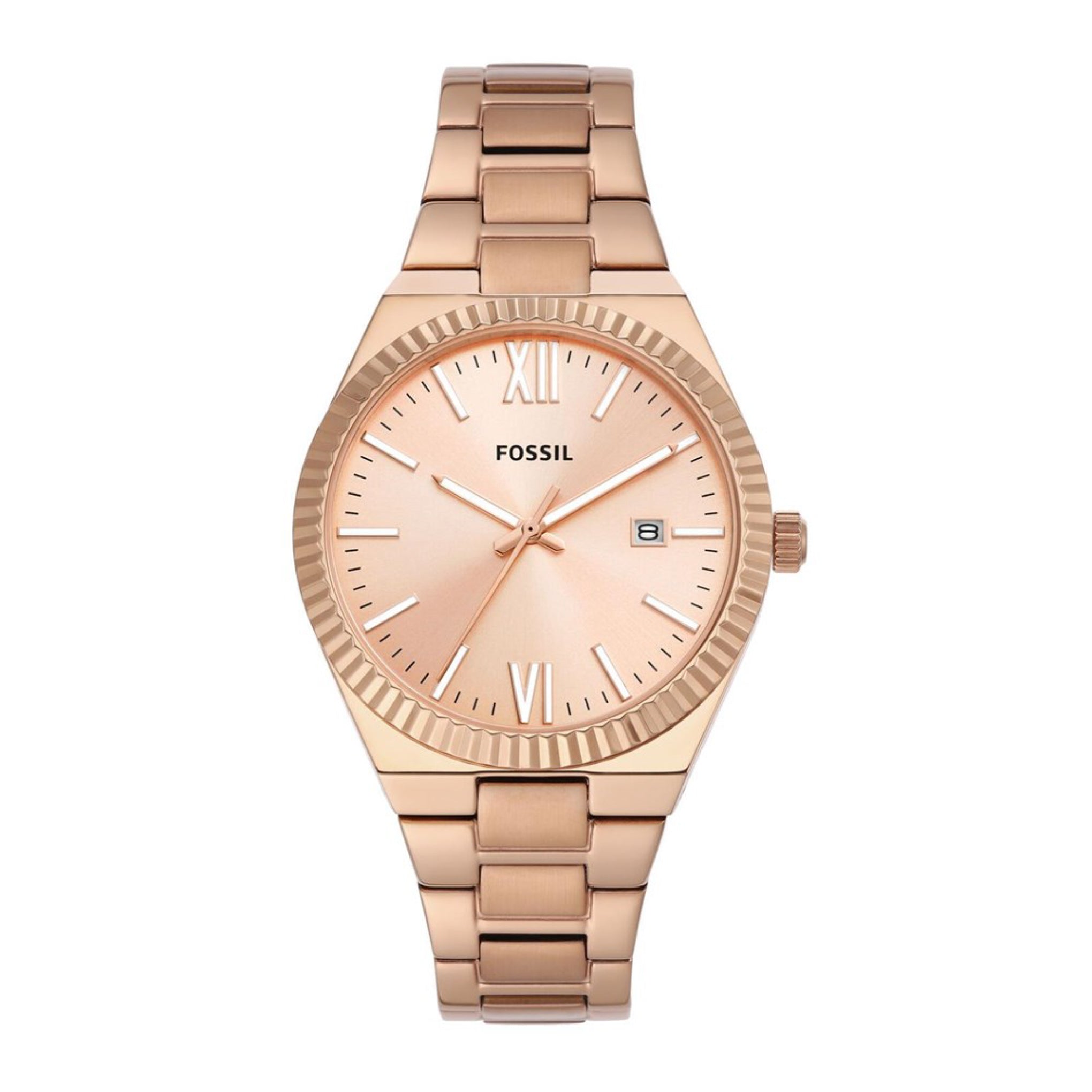 Fossil Women's Scarlette Three-Hand Date Rose Gold-Tone Stainless Stee