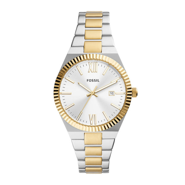 Fossil Women Scarlette Three-Hand Date Two-Tone Stainless Steel Watch ES5259