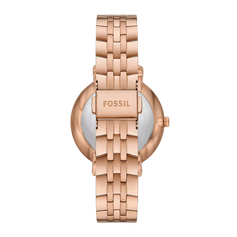 Fossil Women Jacqueline Three-Hand Date Rose Gold-Tone Stainless Steel Watch ES5275