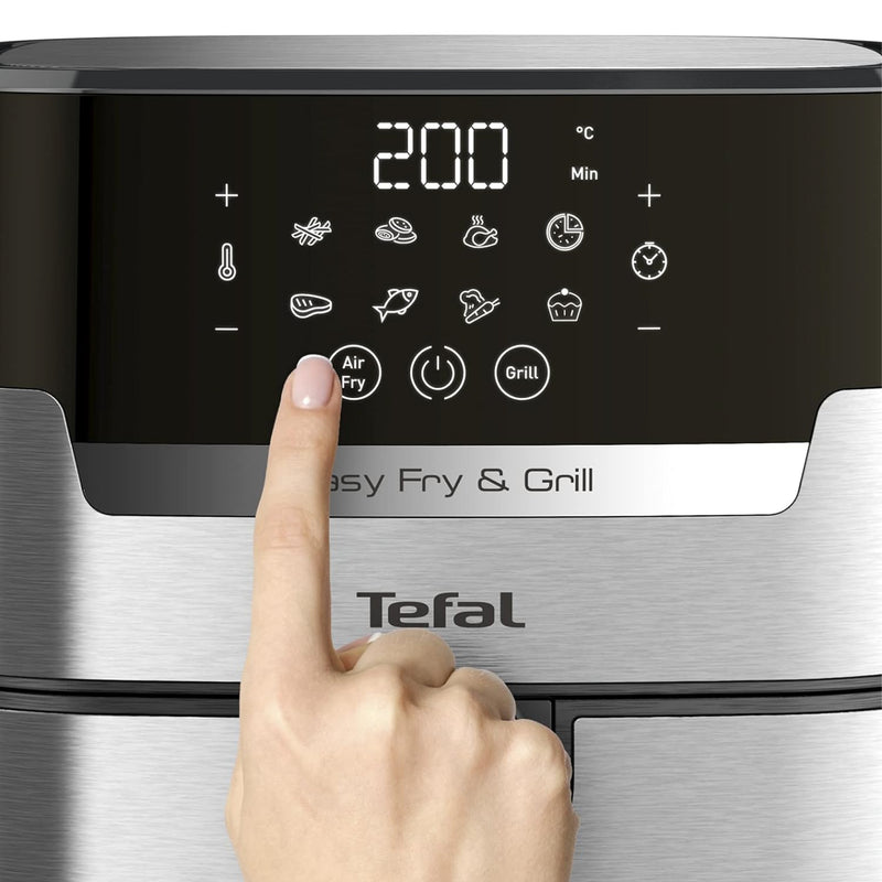 TEFAL Air Fryer | Easy Fry & Grill Digital 2-in-1 |4.2 L Capacity | 1550 W | Healthy Cooking | Air Fry + Grill | 8 Automatic Programs |Adjustable Temperature | Timer | 2 Years Warranty | EY505D27