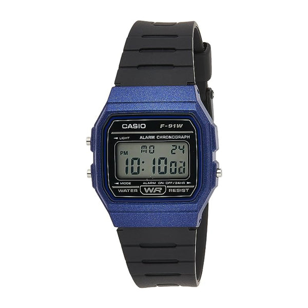 Casio Men's Resin Digital Watch F-91WM-2ADF - 35 mm - Black/Blue