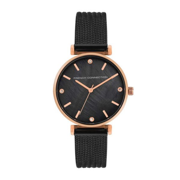 French Connection Analog Black Stainless Steel Women's Watch FC24BRGM