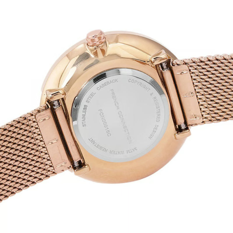 French Connection Analog Rose Gold Stainless Steel Women's Watch FCN00015C