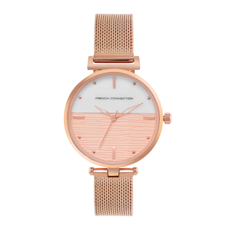 French Connection Analog Rose Gold Stainless Steel Women's Watch FCN00030C