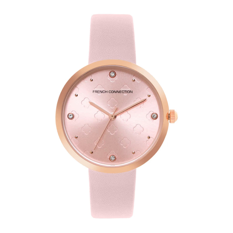 French Connection Analog Pink Leather Women's Watch FCN00040E