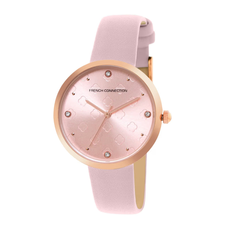 French Connection Analog Pink Leather Women's Watch FCN00040E