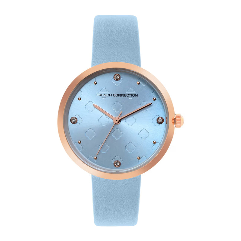 French Connection Analog Blue Leather Women's Watch FCN00040F