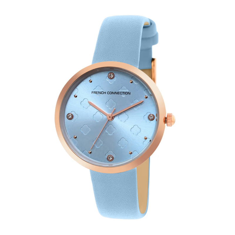 French Connection Analog Blue Leather Women's Watch FCN00040F