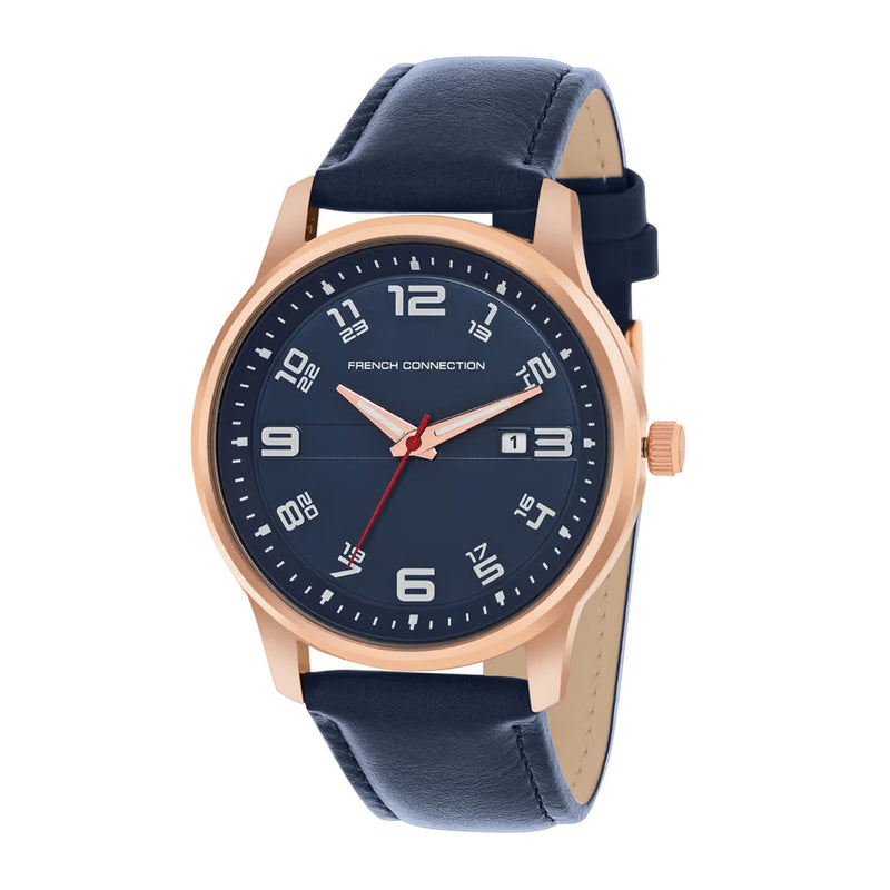 French Connection Men Blue Leather Straps Analogue Watch FCN00046D