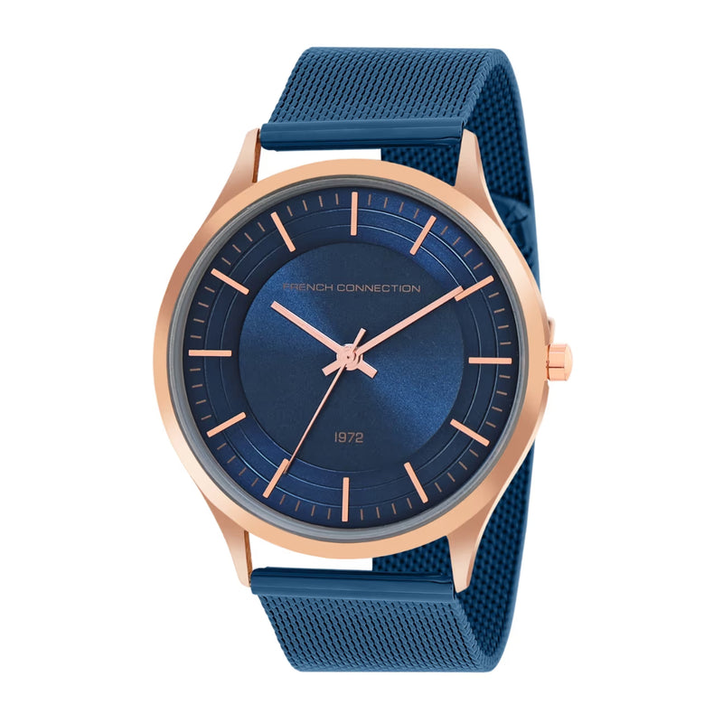 French Connection Men Blue Stainless Steel Straps Analogue Watch FCN00047F