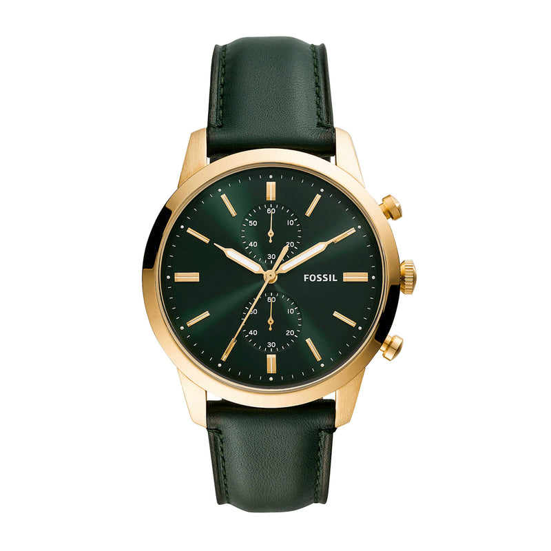 FOSSIL Men's Townsman Chronograph Dark Green Leather Watch FS5599