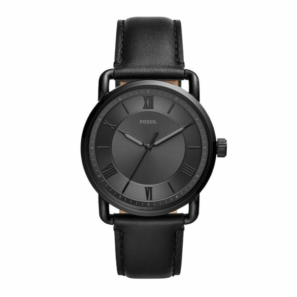 Fossil Men's Copeland 42-mm Three-Hand Black Leather Watch FS5665