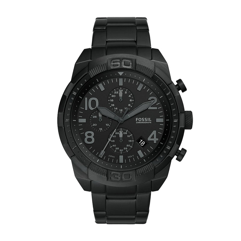 FOSSIL Bronson Chronograph Black Stainless Steel Watch FS5712