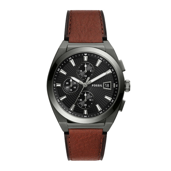 Fossil Men Everett Chronograph Amber Eco Leather Watch FS5799