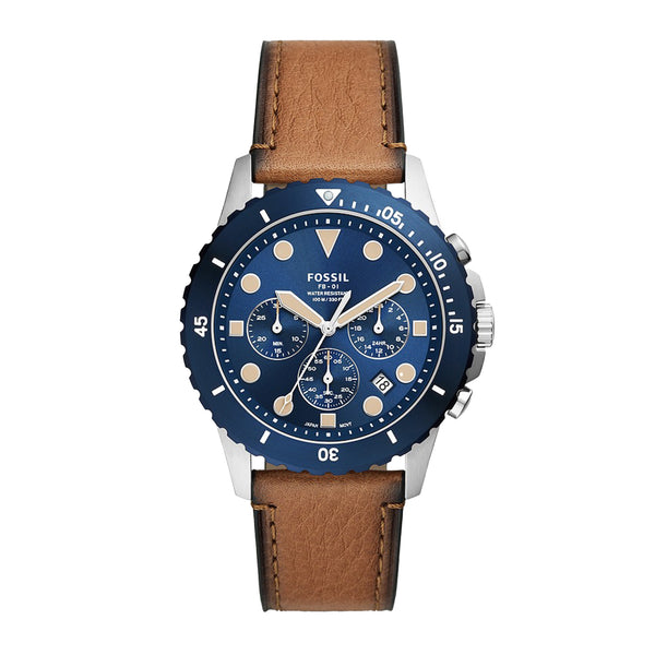 Fossil Men FB-01 Chronograph Tan Eco Leather Watch FS5914