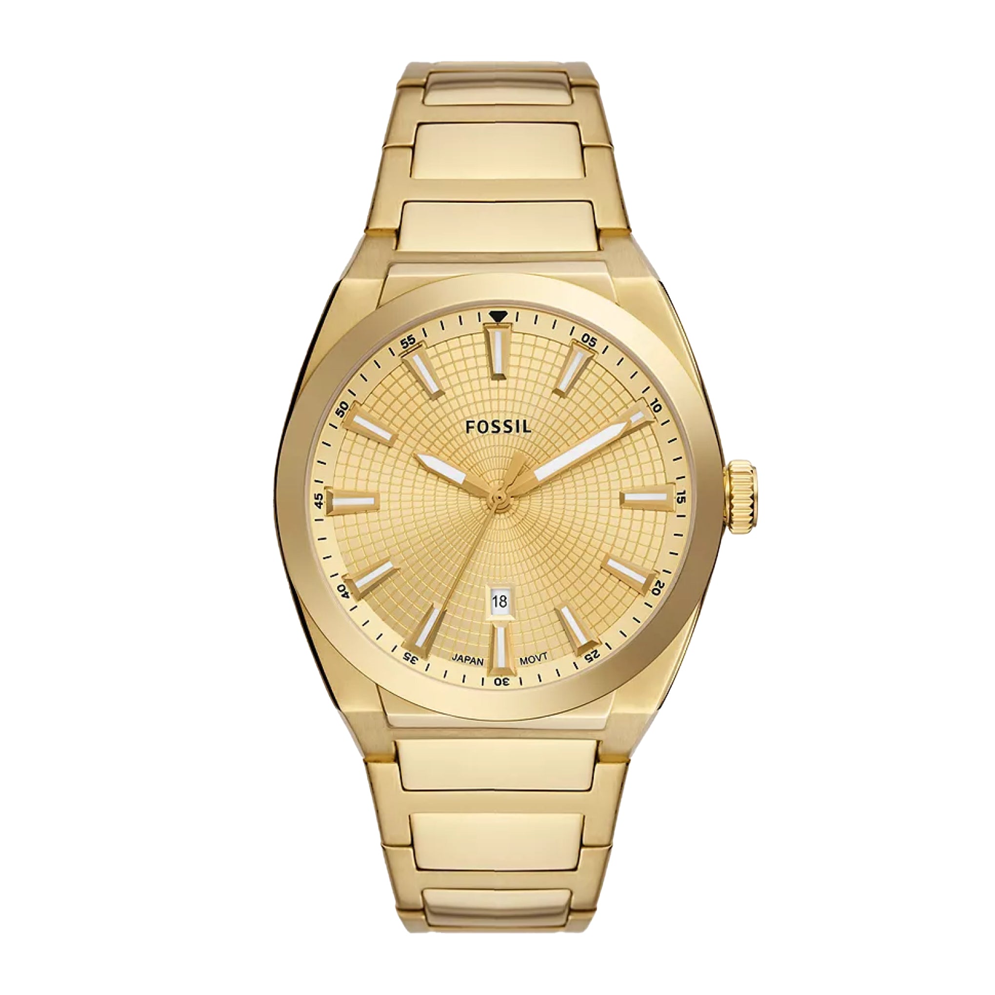 Fossil Men's Everett Three-Hand Date Gold-Tone Stainless Steel Watch F