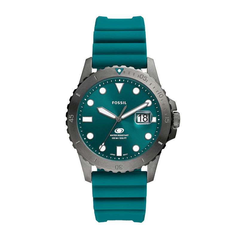 Fossil Men Blue Three-Hand Date Oasis Silicone Watch FS5995