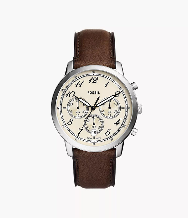 Fossil Men Neutra Chronograph Brown Leather Watch FS6022
