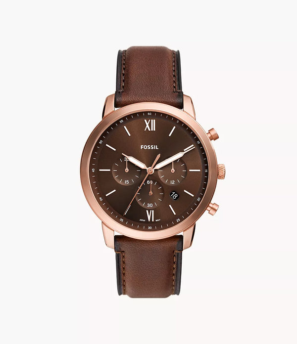 Fossil Men Neutra Chronograph Brown Leather Watch FS6026