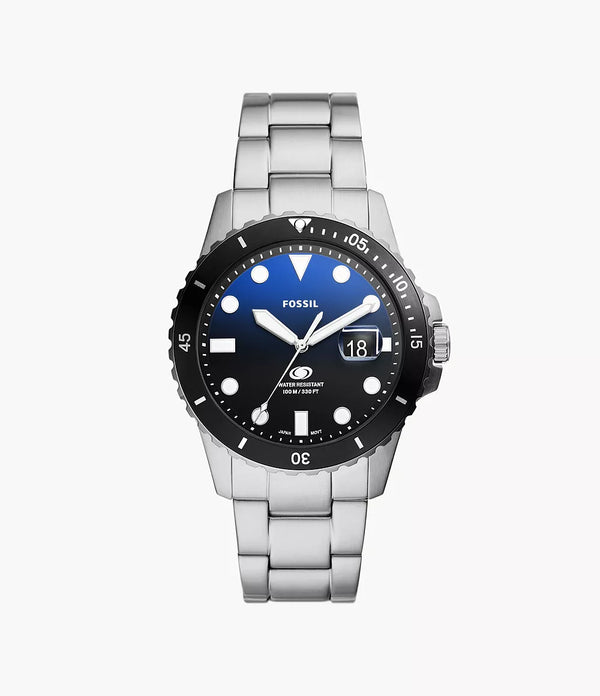 Fossil Men Fossil Blue Dive Three-Hand Date Stainless Steel Watch FS6038