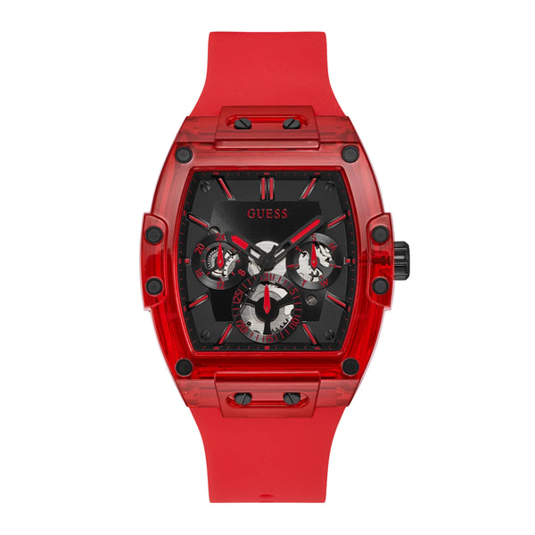 Guess Men’s Red Case Red Silicone Watch GW0203G5