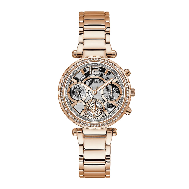 Guess Women's Rose Gold Tone Case Rose Gold Tone Stainless Steel Watch GW0403L3