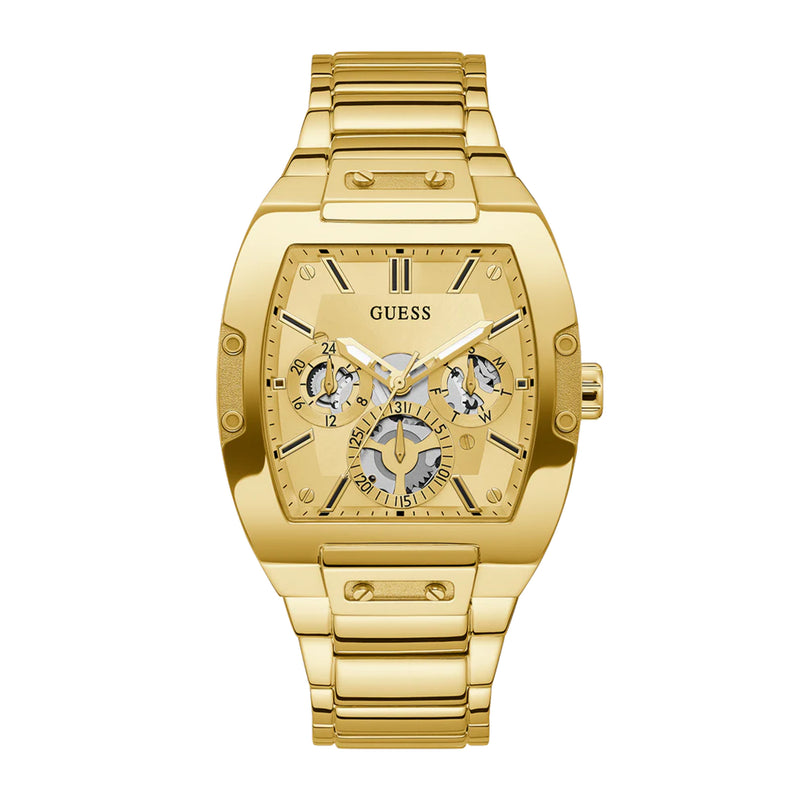 Guess Mens Gold Tone Multi-Function Gold Stainless Steel Band Watch GW0456G2