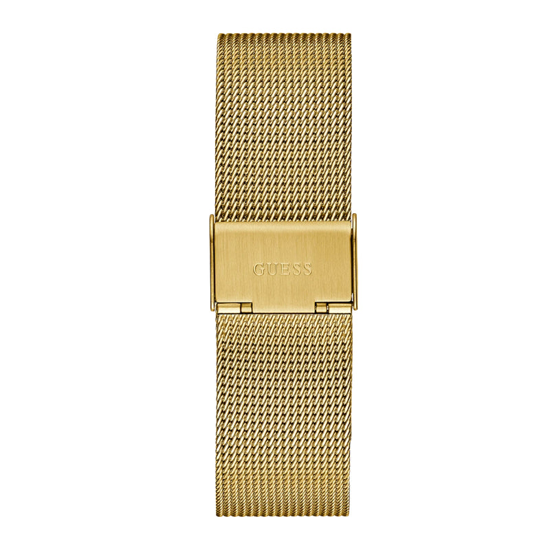 Guess Men’s Gold Tone Case Gold Tone Stainless Steel Mesh Watch GW0495G4