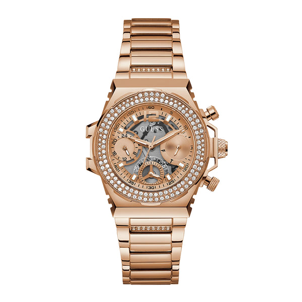 Guess Women’s Rose Gold Tone Case Rose Gold Tone Stainless Steel Watch GW0552L3